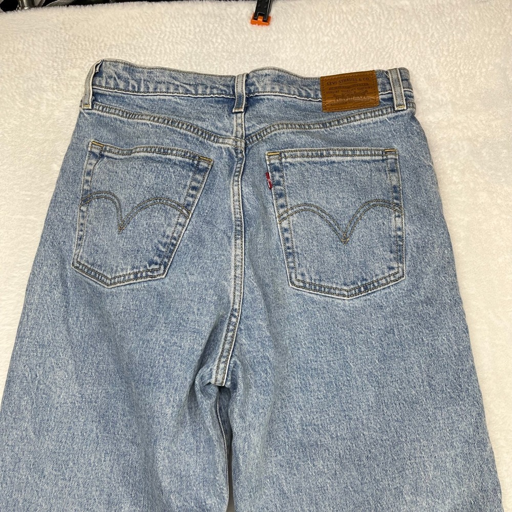 Levi's Ribcage Straight Jeans Women's Blue Denim Classic Button Fly - 30X26.5 - Picture 11 of 12